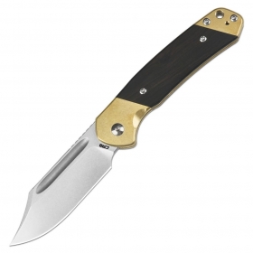 N� CJRB Cutlery Bowie Pyrite Brass + Wood J1942SJ-BREB
