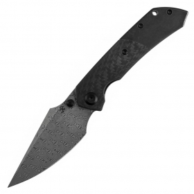 N� Kansept Knives Fenrir Damascus Twill Carbon Fiber K1034D1